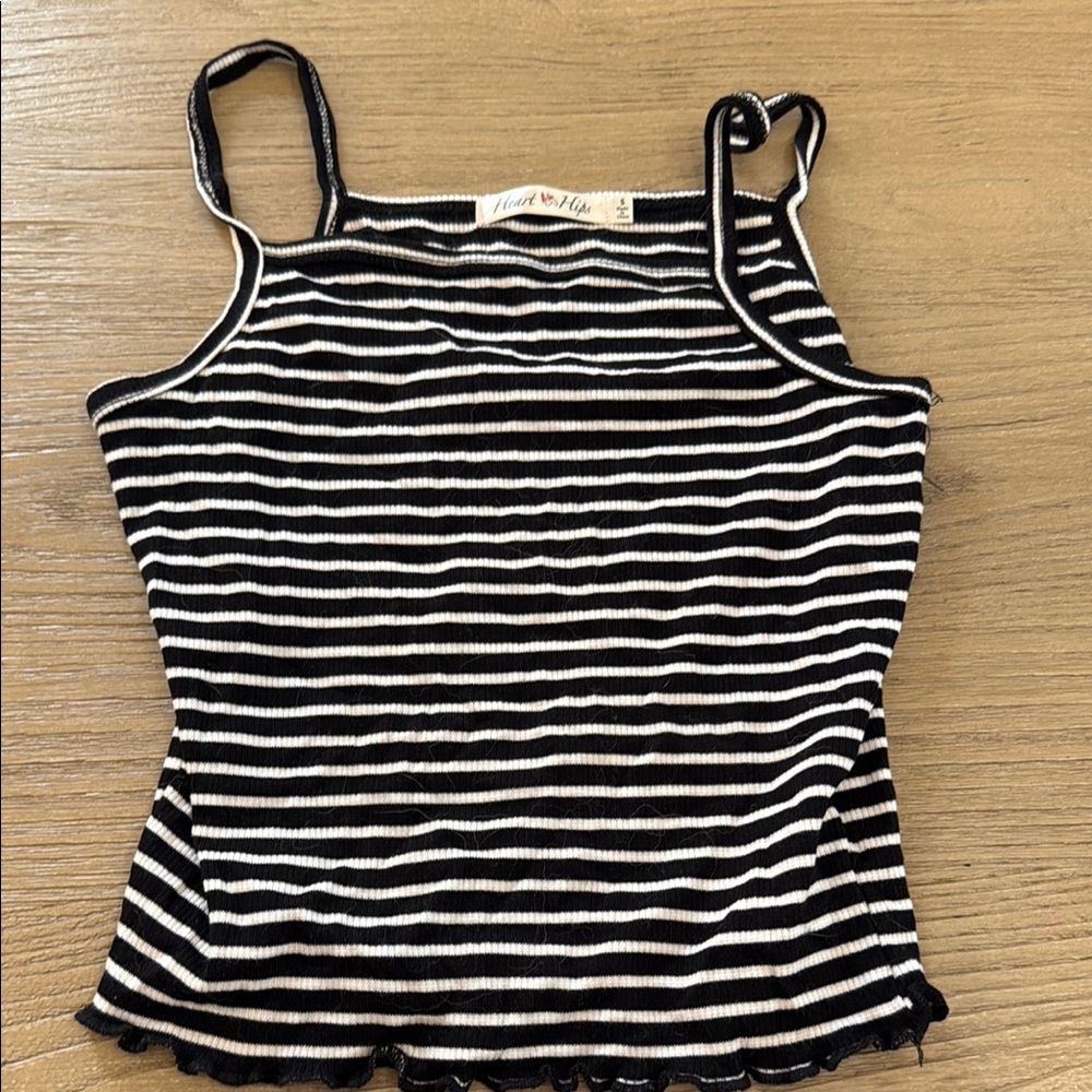 Heart & Hips Black and White Ribbed Camisole